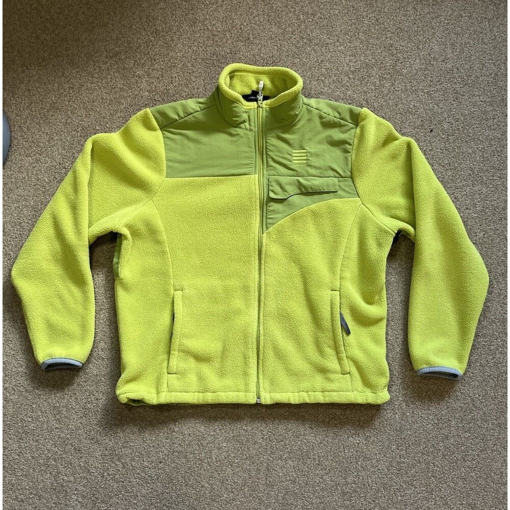 Lands End Women’s Size Large Size Fleece Jacket Green Long Sleeve Pockets